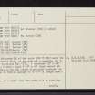 Camore Wood, NH78NE 2, Ordnance Survey index card, page number 2, Verso