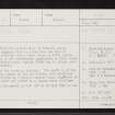 Dornoch, High Street, Mercat Cross, NH78NE 4, Ordnance Survey index card, page number 1, Recto