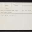 Camore Wood, NH78NE 7, Ordnance Survey index card, page number 2, Verso