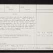 Evelix, NH78NE 12, Ordnance Survey index card, page number 2, Verso