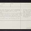 Skibo Castle, NH78NW 13, Ordnance Survey index card, page number 2, Verso