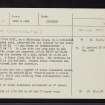 Ranich, NH78SW 12, Ordnance Survey index card, Recto