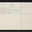 Silver Rock, NH79NE 28, Ordnance Survey index card, page number 2, Verso