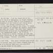 Dalnamain, NH79NW 17, Ordnance Survey index card, page number 1, Recto