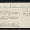 Torri Falaig, NH79NW 18, Ordnance Survey index card, page number 1, Recto