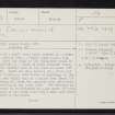 Proncy Castle, NH79SE 3, Ordnance Survey index card, page number 1, Recto