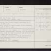 Skelbo Wood, NH79SE 11, Ordnance Survey index card, Recto