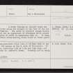Gallowhill, Tomatin, NH82NW 2, Ordnance Survey index card, Recto