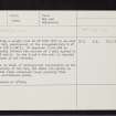General Wade's Military Road, NH82NW 17, Ordnance Survey index card, Recto