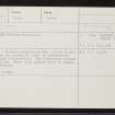 Balmore, NH84NE 17, Ordnance Survey index card, Recto