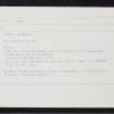 Carn A' Chrasgie, NH84SE 11, Ordnance Survey index card, Recto