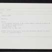 Carnoch Burn, NH84SE 15, Ordnance Survey index card, Recto