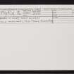 Nairn, King Steps Quarry, NH85NE 27, Ordnance Survey index card, Recto