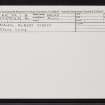 Nairn, Albert Street, NH85NE 32, Ordnance Survey index card, Recto
