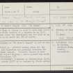 Geddes, St Mary's Chapel, NH85SE 1, Ordnance Survey index card, Recto