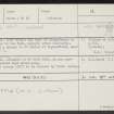 Foynesfield, St Ninian's Well, NH85SE 2, Ordnance Survey index card, Recto