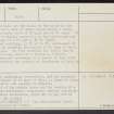 Rait Castle, NH85SE 10, Ordnance Survey index card, page number 2, Verso