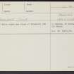 Broomhill, NH85SE 12, Ordnance Survey index card, Recto