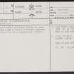 Meikle Kildrummie, NH85SE 22, Ordnance Survey index card, page number 1, Recto
