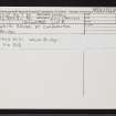 Clephanton, White Bridge, NH85SW 24, Ordnance Survey index card, Recto