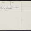 Balintore, Sloc Geal, NH87NE 5, Ordnance Survey index card, page number 3, Recto
