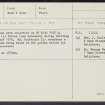 Balintore, NH87NE 11, Ordnance Survey index card, Recto