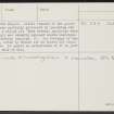 Shandwick, Chapel And Graveyard, NH87SE 1, Ordnance Survey index card, page number 2, Verso