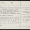 Shandwick, 'The Bungalow', NH87SE 5, Ordnance Survey index card, Recto