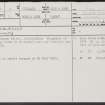 Balchladich, NH88SE 3, Ordnance Survey index card, page number 1, Recto