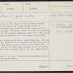 Coul, NH89SW 7, Ordnance Survey index card, page number 1, Recto