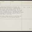Coul, NH89SW 7, Ordnance Survey index card, page number 2, Verso
