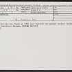 Knockgranish, NH91NW 17, Ordnance Survey index card, Recto