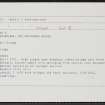 Baileghobain, An Sluggan, NH91SW 12, Ordnance Survey index card, Recto