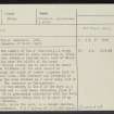 Tom A' Chaisteil, NH92NE 2, Ordnance Survey index card, Recto