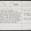 Tom A' Chrochair, NH92SE 4, Ordnance Survey index card, Recto