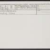Tullochgorum, NH92SE 6, Ordnance Survey index card, Recto