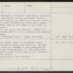 Glenferness House, Princess Stone, NH94SW 10, Ordnance Survey index card, page number 2, Verso