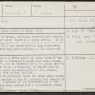 Muckle Burn, NH95NE 2, Ordnance Survey index card, page number 1, Recto