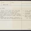 Lochloy, NH95NW 10, Ordnance Survey index card, page number 2, Verso