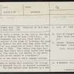 Auldearn, Dooket Hill, NH95NW 11, Ordnance Survey index card, page number 1, Recto