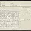 Dun Earn, NH95SE 1, Ordnance Survey index card, page number 1, Recto
