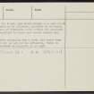 Dun Earn, NH95SE 1, Ordnance Survey index card, page number 2, Verso