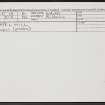 Chapel Hill, NH95SE 15, Ordnance Survey index card, Recto