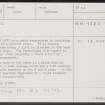 Hillend, Motte, NH95SW 8, Ordnance Survey index card, Recto