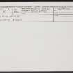 Culbin House, NH96SE 2, Ordnance Survey index card, Recto