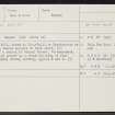 Portmahomack, NH98SW 6, Ordnance Survey index card, Recto