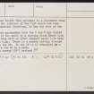 Doune Of Relugas, NJ04NW 5, Ordnance Survey index card, page number 2, Verso