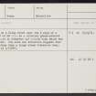 Moss Of Faebuie, NJ04NW 11, Ordnance Survey index card, Recto