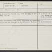 Burgie, NJ05NE 2, Ordnance Survey index card, page number 1, Recto