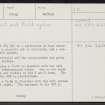Tulloch Wood, NJ05NE 9, Ordnance Survey index card, page number 1, Recto